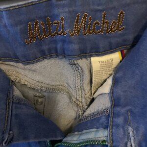 Mitzi Michel  High Waisted women blue white wash jeans/11